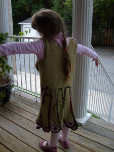 back viewof the flower fairy paisley dress