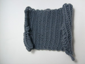 reverse side of miniature herringbone stitch