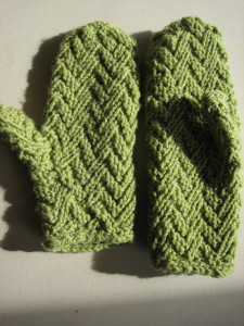 Two wrist Lengths for the Herringbone Mittens