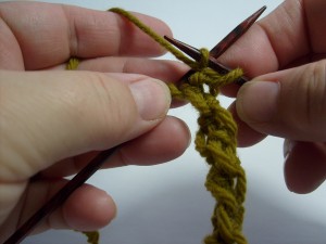 sl1 with yarn in front