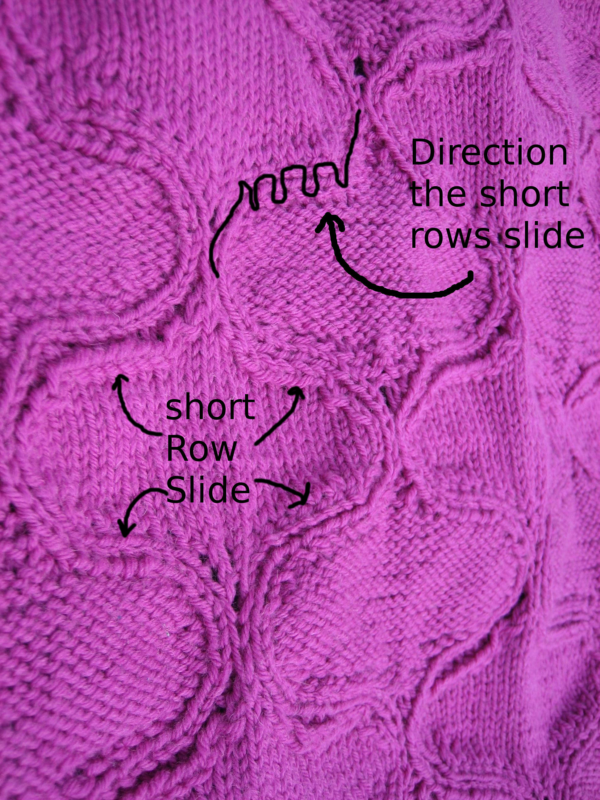 example of short row slides on Habibi Blanket Pattern