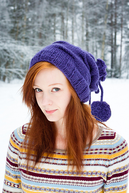 Piccadilly - Wrapped pompom beanie, hood and cowl