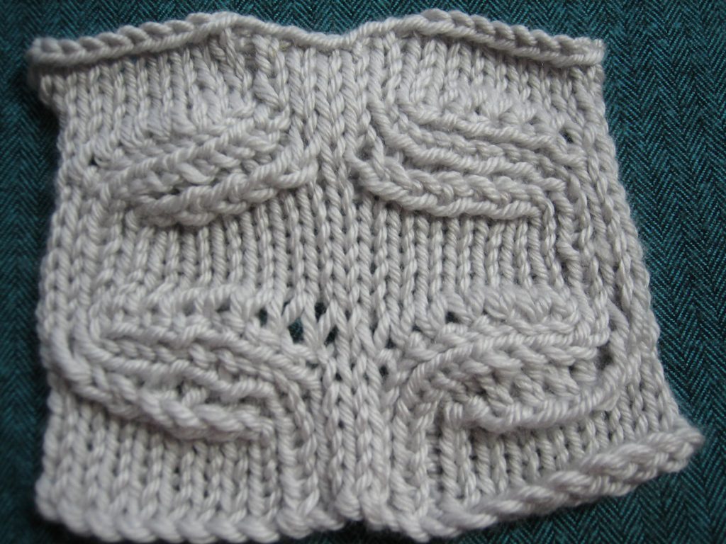 Short Row Slide Sample on stockinette ground