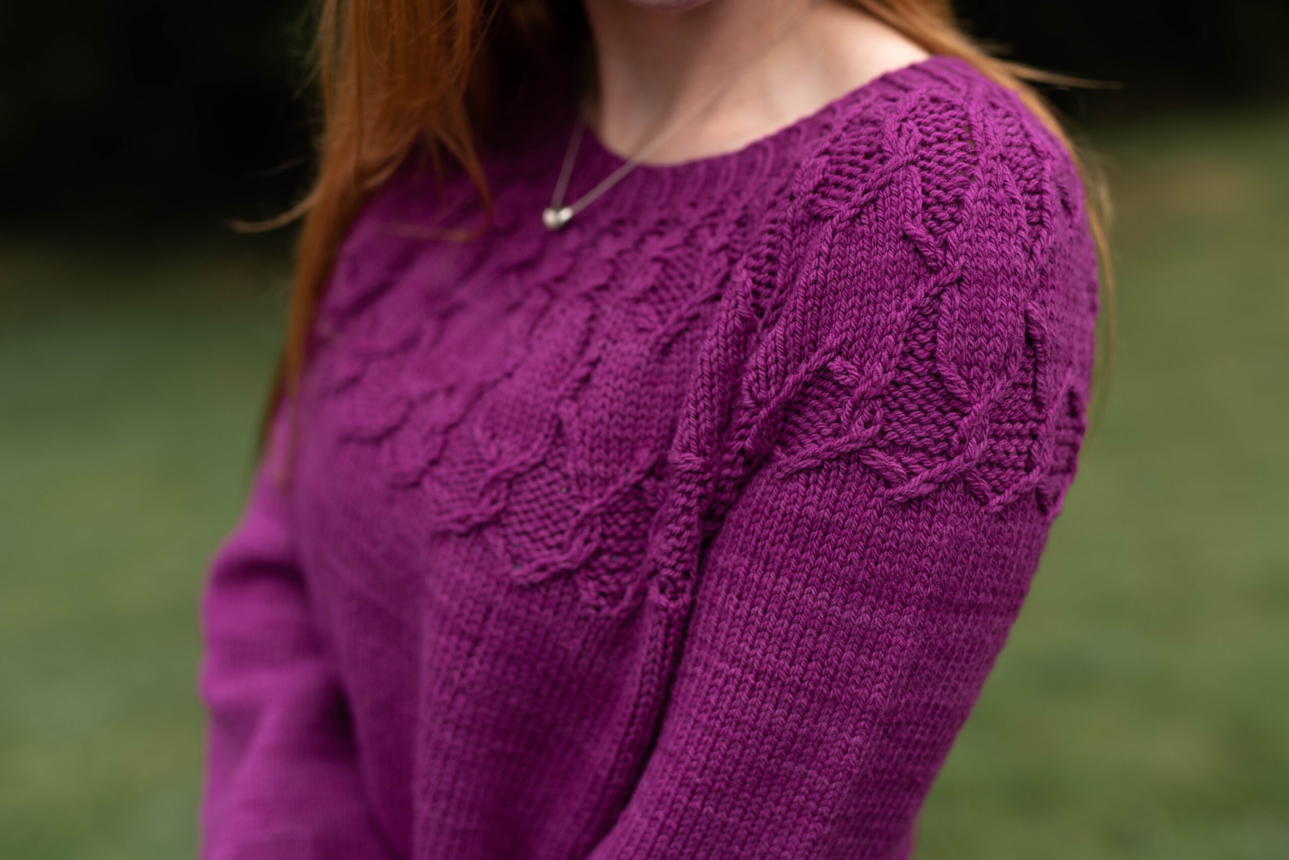 closeup of the neckline of Alcyone Sweater