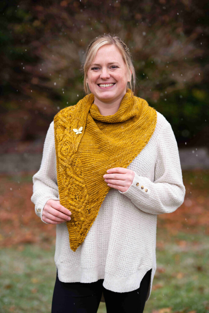 Calla Lily Wrap. Photos by Wild Knits Salem.