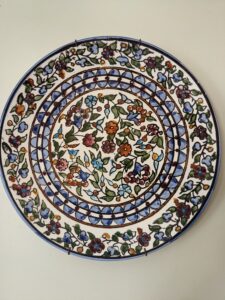 Jerusalem Pottery Plate hanging on my kitchen wall