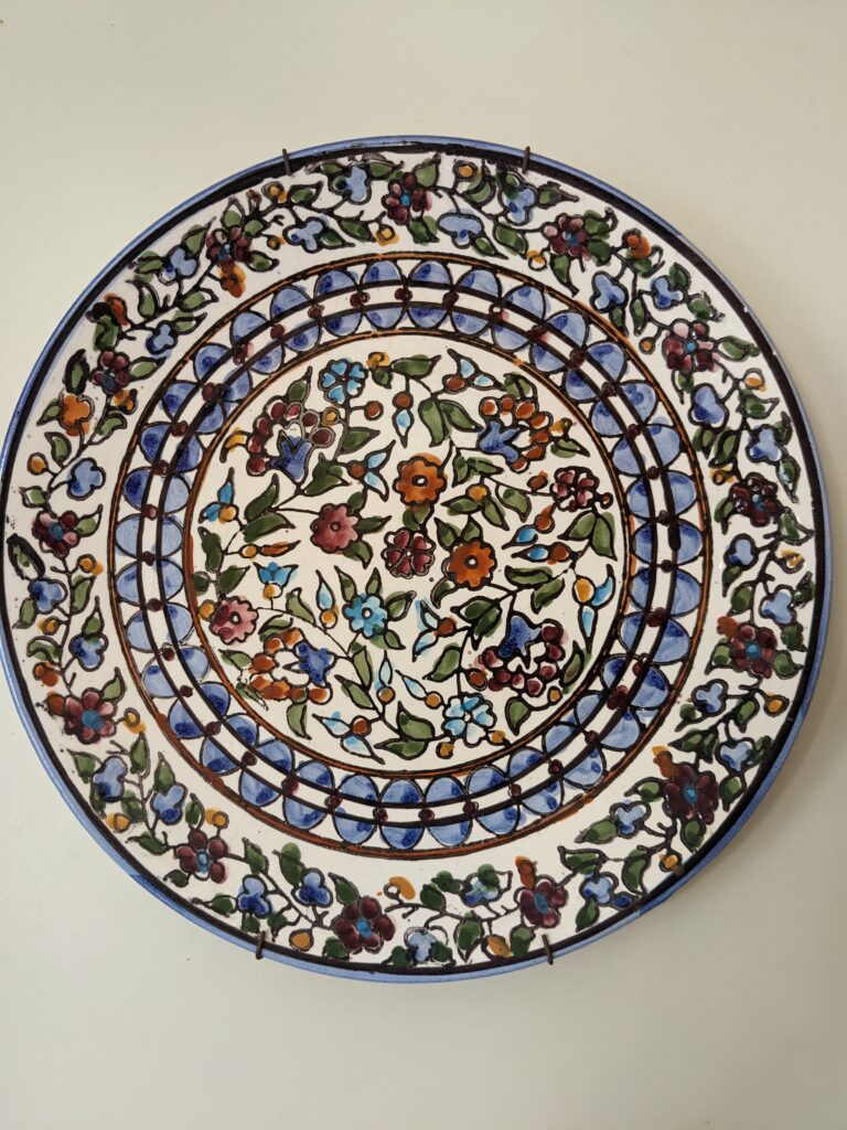 Jerusalem Pottery Plate hanging on my kitchen wall