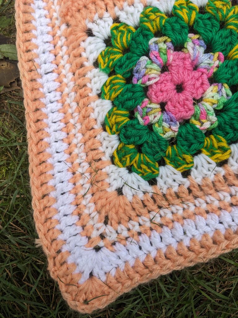 Close up of border on afghan