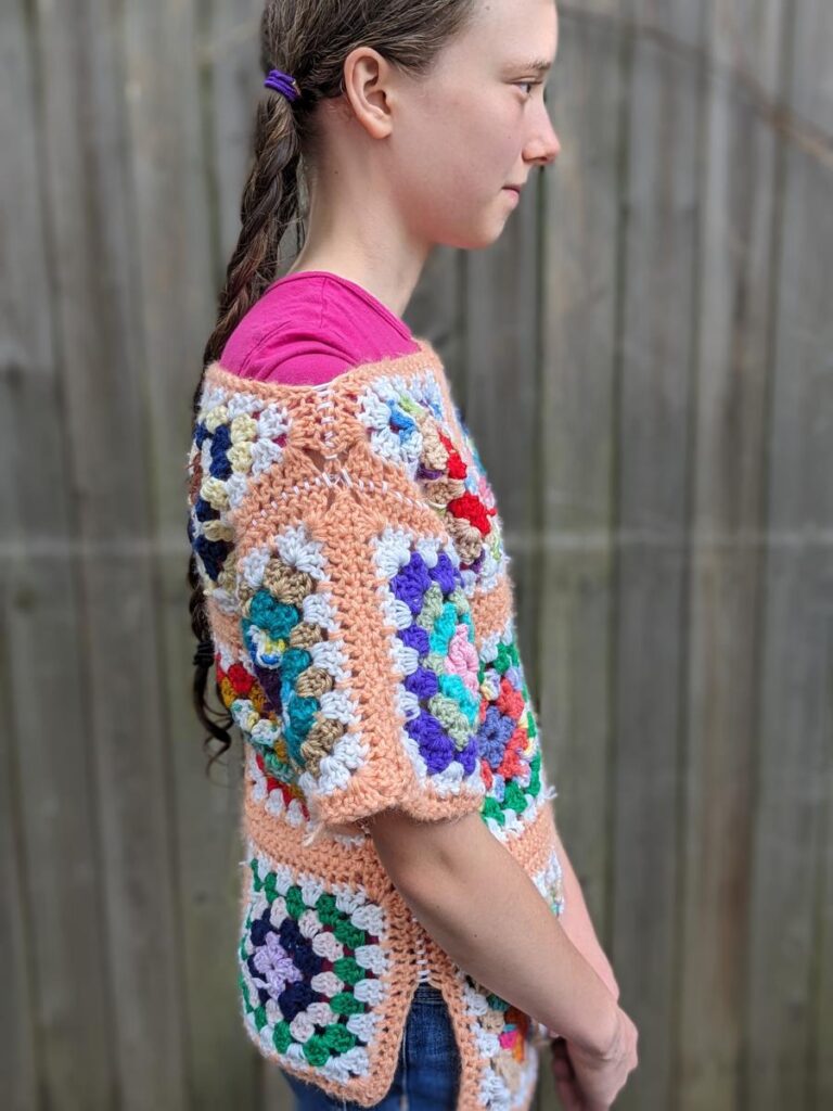 SideView of Granny Square Tee shirt